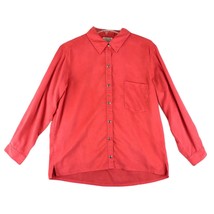 Chico&#39;s Design Microfiber Suede Long Sleeve Button Up Shirt, Women&#39;s 2 = L 12 - £15.46 GBP