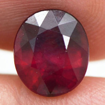 Ruby Gemstone Cushion Cut Red Color Loose Treated Natural Certified 2.34 Carat - £207.67 GBP