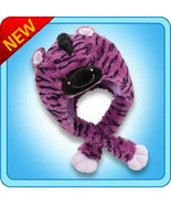 Authentic Pillow Pets Zany Zebra Purple/Black Hat Plush Toy Gift - $34.23 CAD
