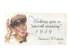 American Oil Company Blotter Wishing You a Smooth Running 1939 Norman Ro... - $10.99