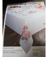 &quot;&#39;GERANIUM TABLECLOTH STAMPED FOR EMBROIDERY KIT &quot;&quot; - BUCILLA - £19.53 GBP