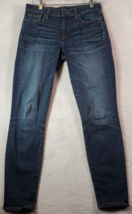 J.CREW Jeans Women Size 27 Blue Denim Cotton Casual Pocket Skinny Leg Flat Front - £12.77 GBP