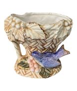 Vintage Norleans Ceramic Bud Vase – Wicker Basket with Bluebird – 4.5 x ... - $18.00