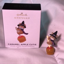 Hallmark 2021 Caramel Apple Cutie Mouse Halloween Witch Miniature Ornament - £17.48 GBP