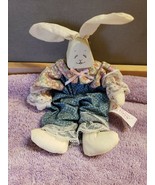 T.L. Toys Wood White Rabbit in Primitive Clothing Shelf Sitter 1994 FS - £7.84 GBP