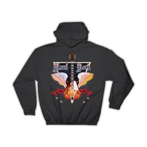 Retro Music Wall Art Guitar Wings 1969 : Gift Hoodie Hard Rock Lover Father Vint - £28.24 GBP
