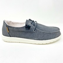 Hey Dude Womens Wendy Chambray Off Black Slip On Comfort Shoes - $49.95