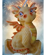 Pale Orange Dragon Birthday Cake Candle Topper 4.5 Inch Tall - $21.94 CAD