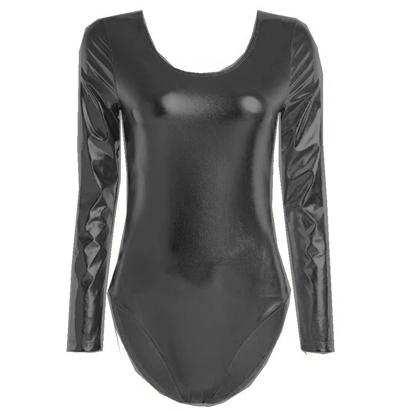 17 Colors Shiny Stretchy Long Sleeve Leotard Ladies Ballet Dancing  Costume Scoo - £94.44 GBP