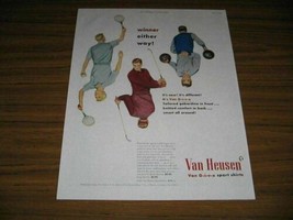 1950 Print Ad Van Heusen Mens Shirts Bowling, Golfing, Tennis - £8.95 GBP