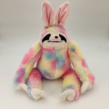 Multicolor Tie Dye Sloth Plush 20&quot; with Bunny Ears Inter-American Products - £14.15 GBP