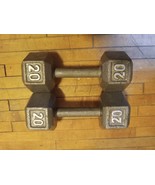 Set of 20lb cast-iron hex dumdbell weights - £71.01 GBP