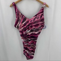 Swimsuits For All pink animal print one piece 14 NWT - £25.66 GBP
