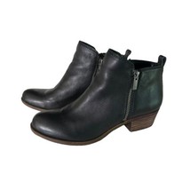 Lucky Brand Basel Black Ankle Boots Soft Leather Side Zip Booties Women&#39;s Size 7 - £29.75 GBP