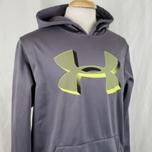 Under Armour Hoodie Sweatshirt Pullover Adult Large Gray Polyester Logo ... - $21.99