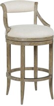 Bar Stool Woodbridge Taylor Curved Top Rail Squared Tapered Legs Square Beige - £1,150.27 GBP