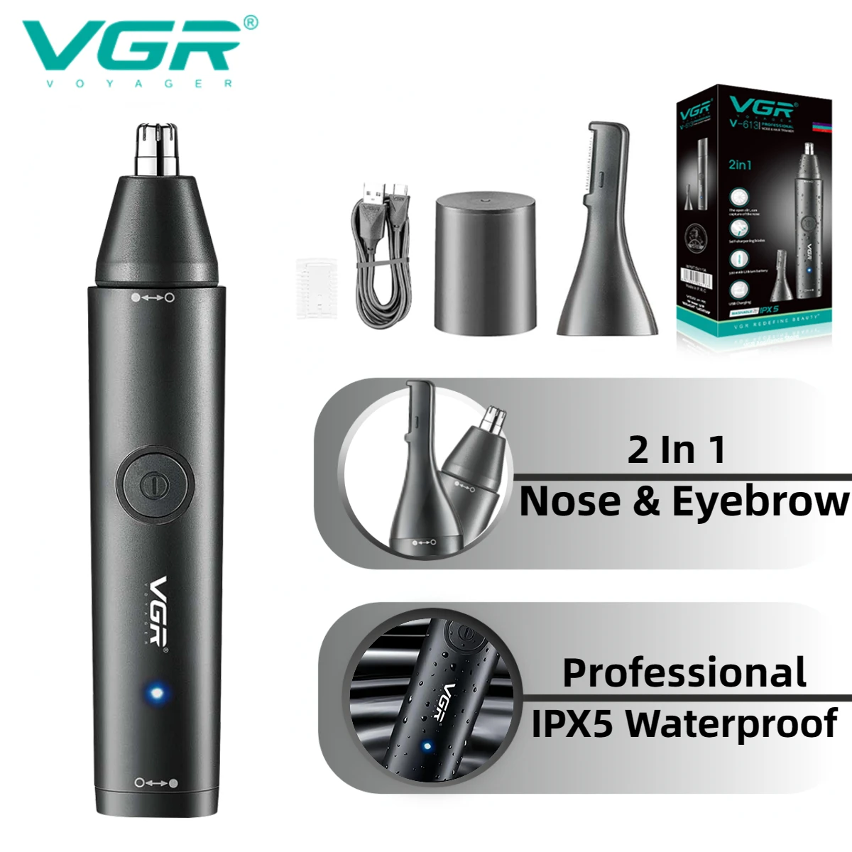 Nose trimmer ipx5 waterproof nose cutting machine professional rechargeable trimmer for thumb200