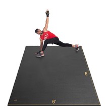 Large Exercise Mat 6&#39;X6&#39;X7Mm, Workout Mats For Home Gym Flooring, Extra Wide And - £188.64 GBP