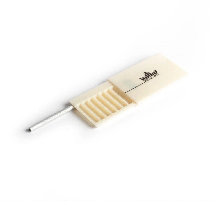 Original Royal Box Snuff Box Retro White Built In 3”Metal Straw Safe Elegant New Item image 2