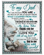 Wolf Father &amp; Daughter Blanket You Are the World I Love You Fleece Blanket Gift - £46.41 GBP+