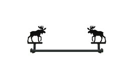 Wrought Iron Small Towel Rack Bar Moose Kitchen Bathroom Home Decor Wall... - £27.40 GBP