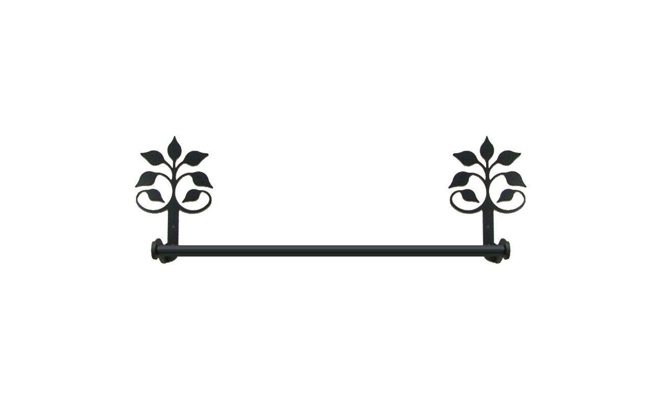 Primary image for Wrought Iron Small Towel Bar Rack Leaf Fan Bathroom Kitchen Home Decor Bath