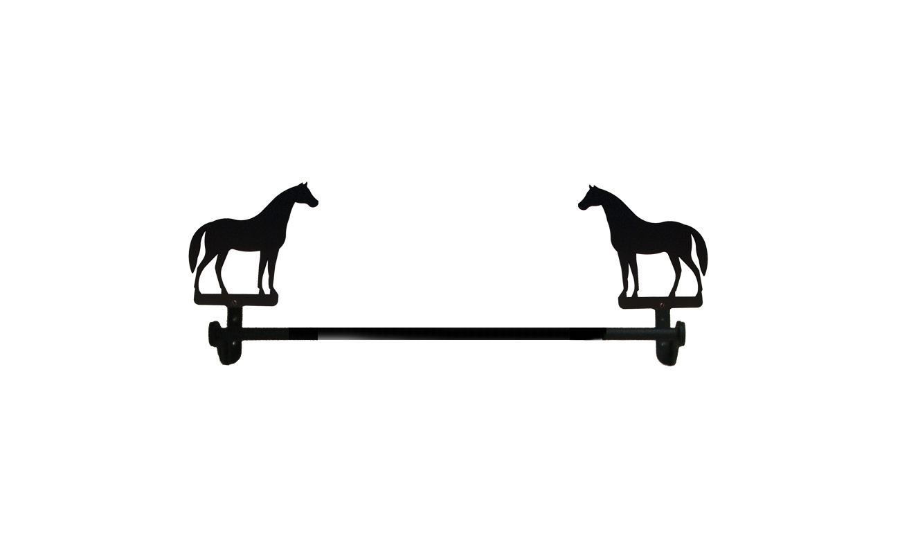 Primary image for Wrought Iron Small Towel Rack Bar Horse Bathroom Kitchen Home Decor Wall Bath