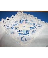 Home Treasure Linen Decor Doilie Odd Rectangle Pair Color Flower Lace Do... - $14.24