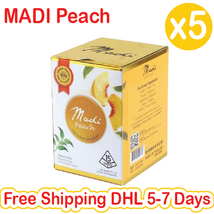5X MADI Peach Green Tea Natural Mixed Peach Flavor Detox Weight Loss Sup... - £138.79 GBP