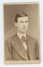 Antique CDV Circa 1870s Handsome Young Man In Suit Coat Kilgore Belfast, ME - £7.43 GBP