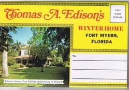 Postcard Booklet Thomas A Edison&#39;s Winter Home Fort Myers Florida 12 Views - $3.58