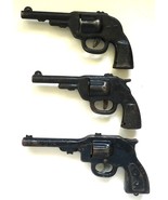 3 pressed steel vintage toy gun pistols black star  - $26.00