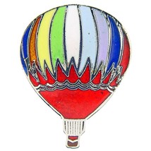 Hot Air Balloon Pin Rainbow 1&quot; - £14.04 GBP