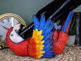 Rio Rainforest Jungle Red Scarlet Macaw Parrot Wine Bottle Holder Caddy ... - $32.95
