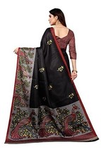 Womens Art Silk Printed Saree With Blouse Piece Sari Dress Party Wear india - £15.02 GBP