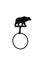 Wrought Iron Towel Ring Bear Animal Wildlife Bathroom Kitchen Home Decor... - $16.44