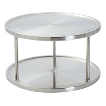 10.5&quot; 2 Tier Lazy Susan 360° Turntable Kitchen Spice Organizer Rack for Cabinet  - £29.50 GBP