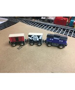 Wood train cars no name 3 pcs fit Thomas Train wood track - €6,87 EUR