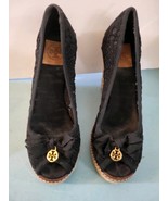 tory burch black lace espadrilles sz 8.5 #159 - $80.27 CAD