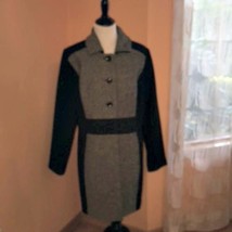 NWOT DRESSBARN Gray  Black  Houndstooth Wool Blend Coat SZ 1X Plus Size ... - $78.21