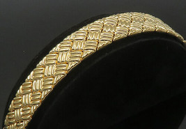 ROSS SIMON 925 Silver - Vintage Gold Plated Woven Style Chain Bracelet - BT8748 - £124.76 GBP