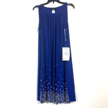 MSK Womens S Bright Blue Beaded Sleeveless Tank Top Dress NWT CA38 - £35.71 GBP