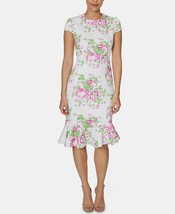 Betsey Johnson Petite Floral-Print Sheath Midi Dress Pink/White Size 8P ... - £25.57 GBP