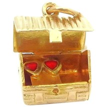 Vintage 14K Gold Sloan &amp; Co. Love Cottage Cabin Charm *Opens to Bed w/Re... - £279.13 GBP