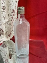 VINTAGE Glass Bottle Embossed W &amp; A Gilbey’s Gin Frosted Glass w/ Cap Empty - £6.88 GBP