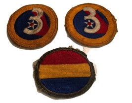 ORIGINAL WWII AAF THIRD AIR FORCE PATCH Set Of 2 &amp; School Command Lot Of 3 - $5.78