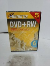Memorex Dvd+Rw 120 Min 4.7Gb 5 Pack Rewritable Disc For Home &amp; Pc Factory Seal! - £7.69 GBP