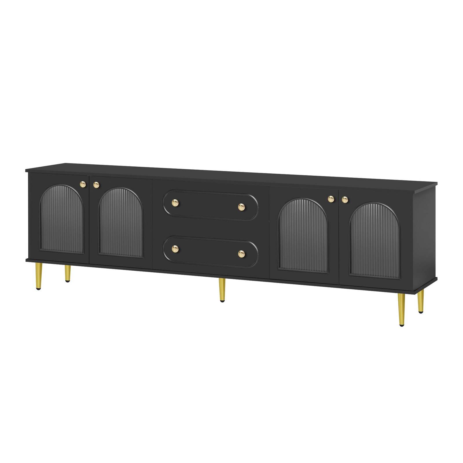 U-Can 78.7" Modern TV Stand Cabinet for 80" TV - Fluted Glass Doors Item image 8