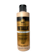 Big 8oz Pure Gold Metallic Acrylic Paint FolkArt Folk Art Shiny Paint 871 - £18.04 GBP