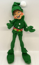 Annalee Dolls 2014 11" Green Felt Cheery Bendable Open Mouth Missing Tag - $18.69